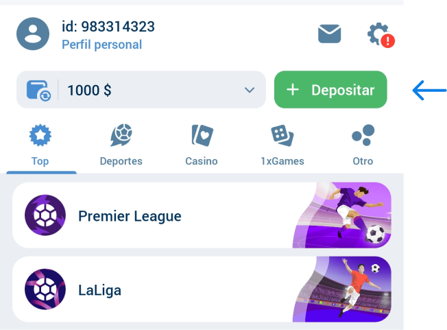 Dirígete a la parte de depósitos 1xbet Betapk Venezuela